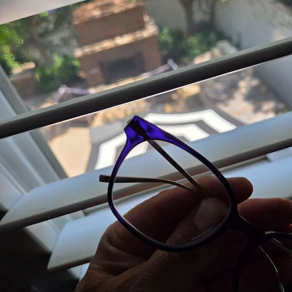 Warby Parker Tilden 3355 Eyeglasses Navy Blue Gold Frame 54-18-140 Case